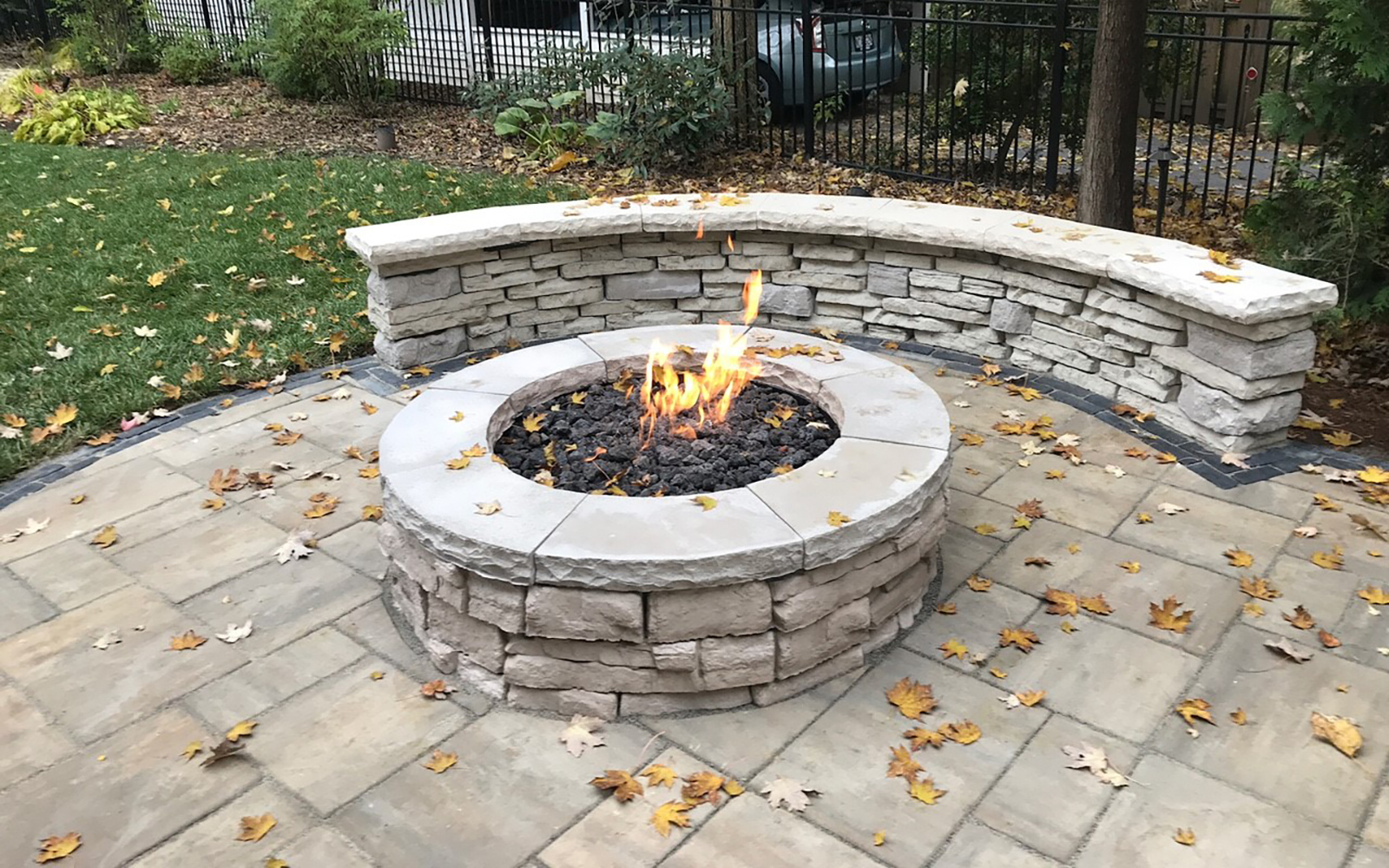 Hardscapes Backyard Patio and Fire Pit Project